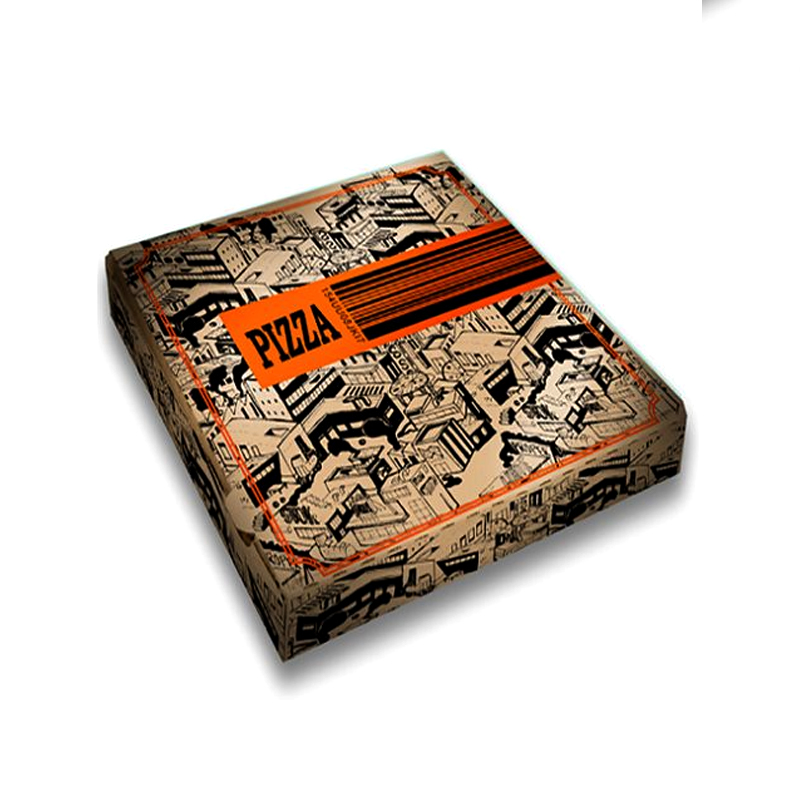 Cajas de pizza de papel marrón corrugado personalizadas con logotipo