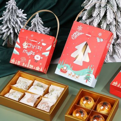 Caja de regalo portátil para hornear hecha a mano de Navidad al por mayor