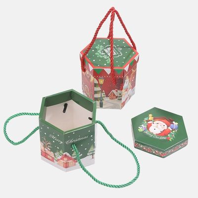 Caja de embalaje de manzana navideña con cuerda