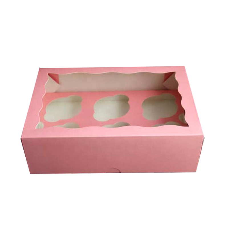 Caja transparente personalizada para cupcakes